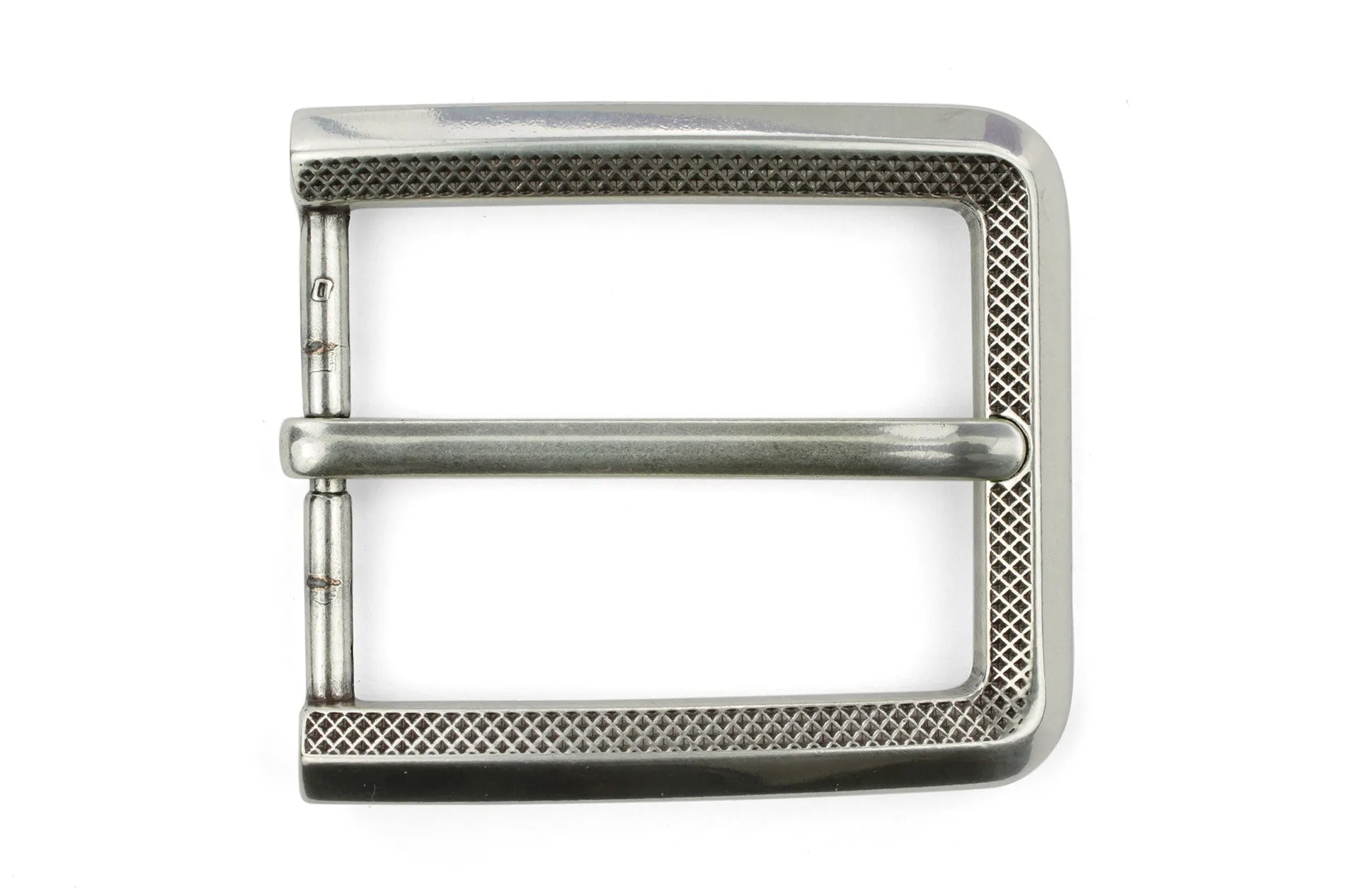 Diamond Indent Bevel Edge Rectangular Prong Buckle 40mm