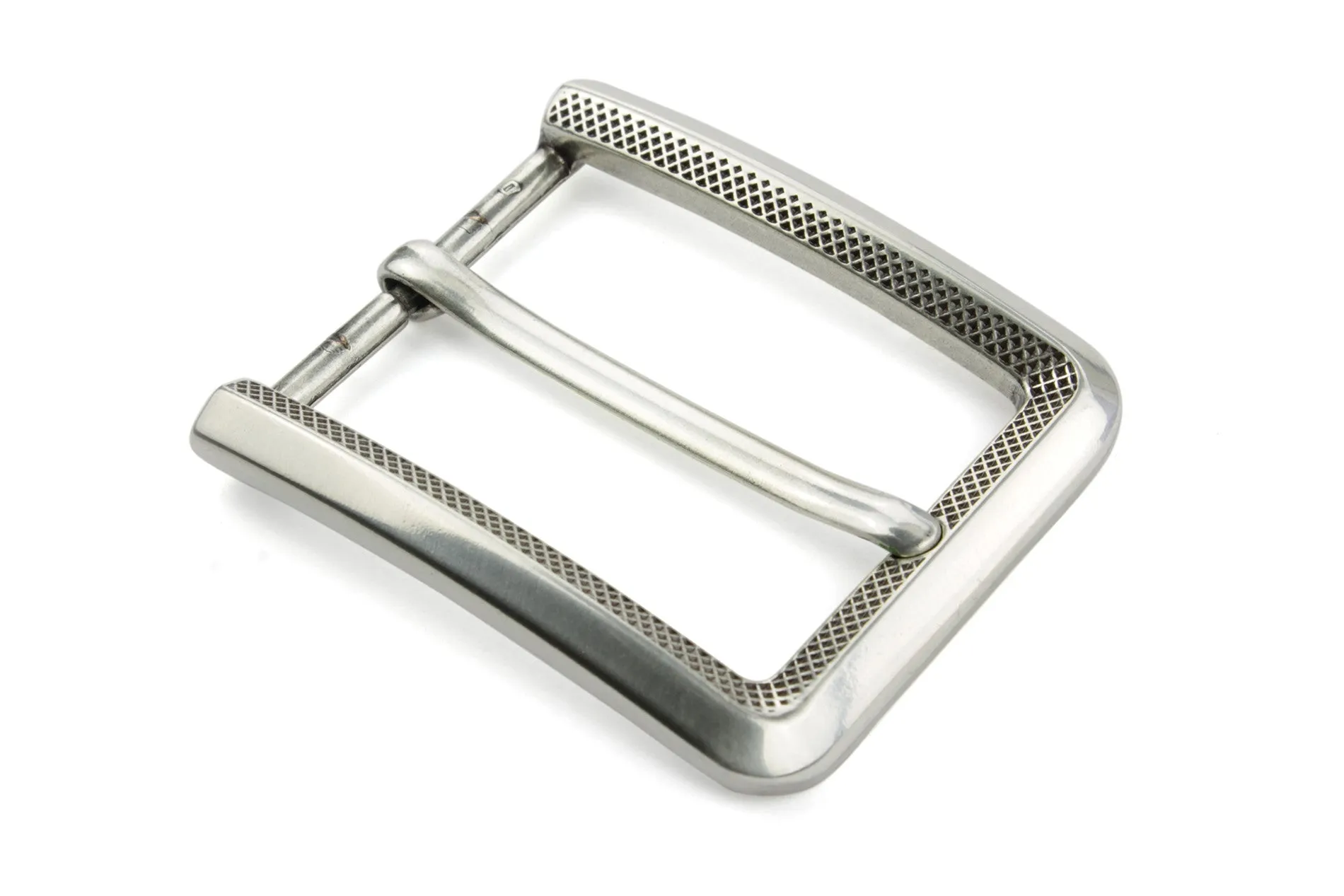 Diamond Indent Bevel Edge Rectangular Prong Buckle 40mm