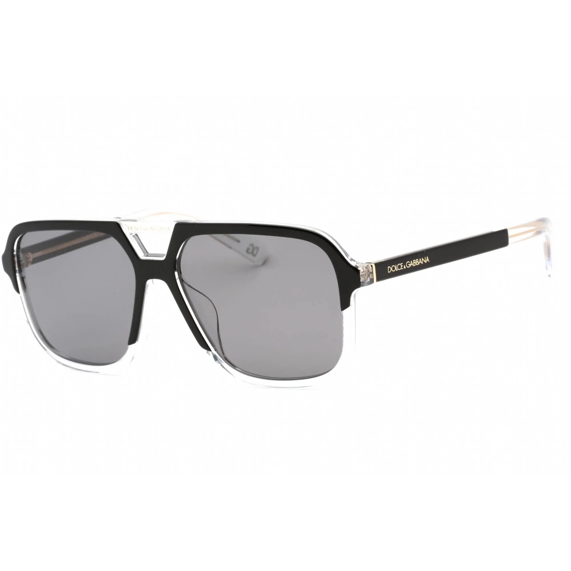Dolce & Gabbana Men's Sunglasses - Top Black On Crystal Plastic | 0DG4354F 501/81