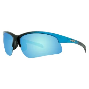 Domain Mirrored Polarized Sunglasses - Black & Blue