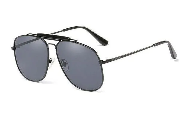 Double Bridge Oversize Gradient Lens Aviator Sunglasses