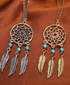 Dreamy Golden Dream catcher Necklace