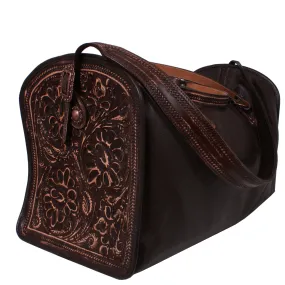 DUF07 - Floral Vintage Tooled Duffel Bag