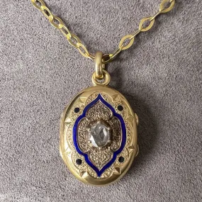 Early Victorian Rose Cut Diamond Locket