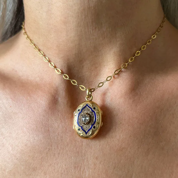 Early Victorian Rose Cut Diamond Locket