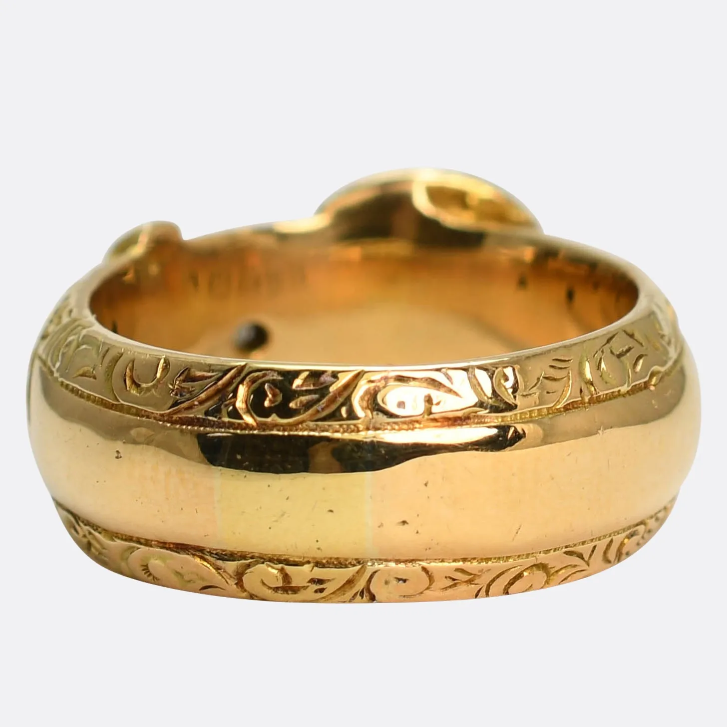 Edwardian 18k Gold Diamond Buckle Ring