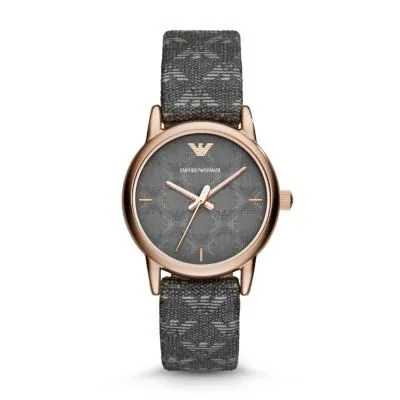 Emporio Armani Classic Grey Dial Rose Gold Quartz Ladies Watch AR1837