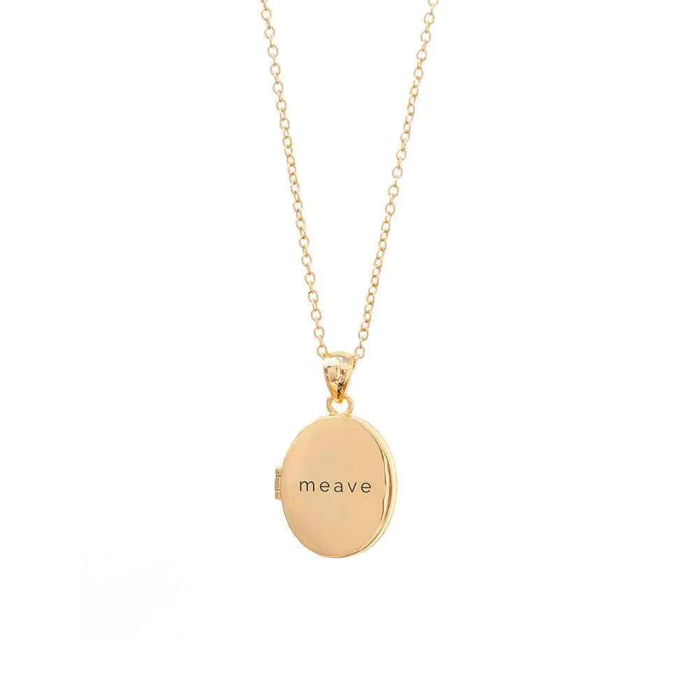 Engraved Oval Photo Locket