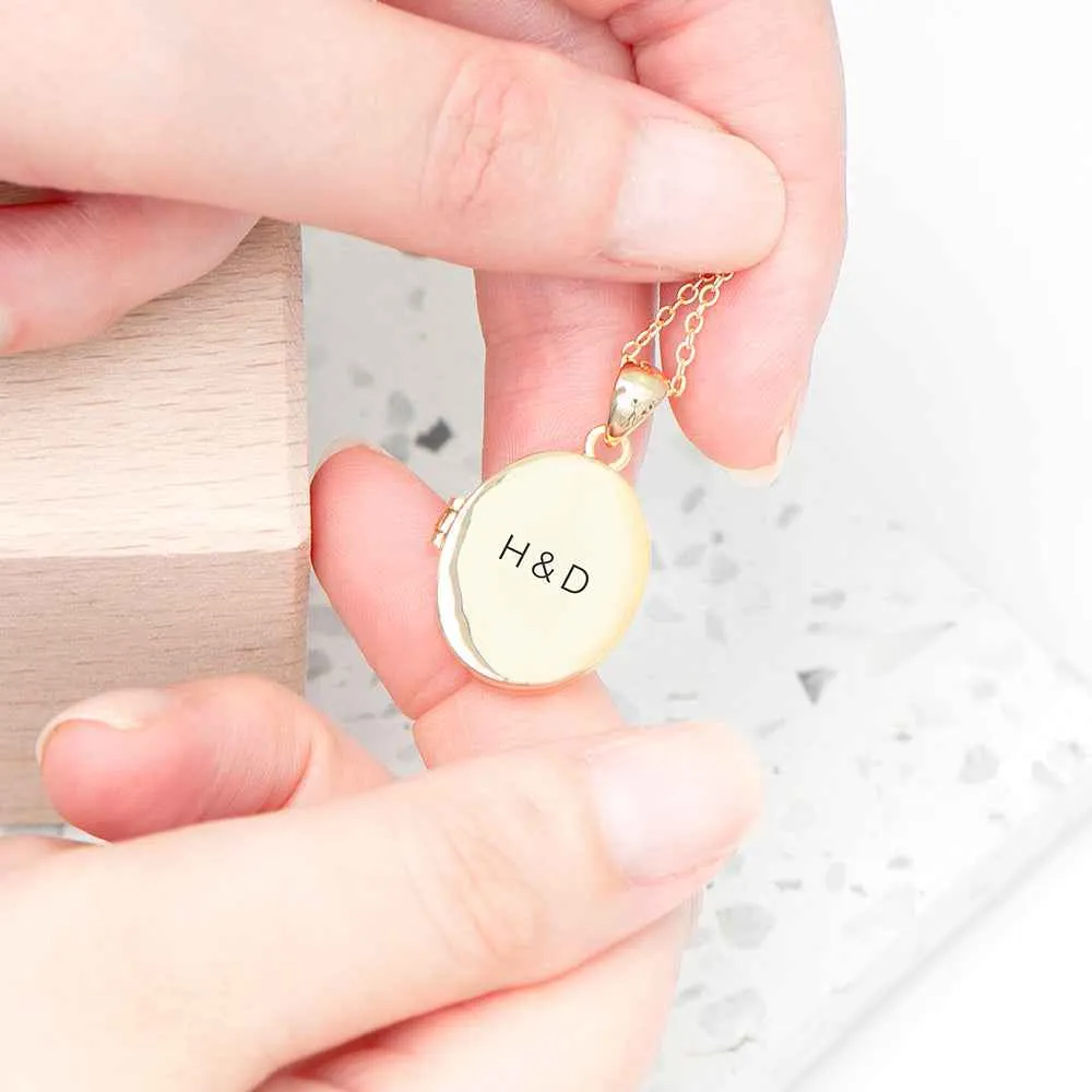 Engraved Oval Photo Locket