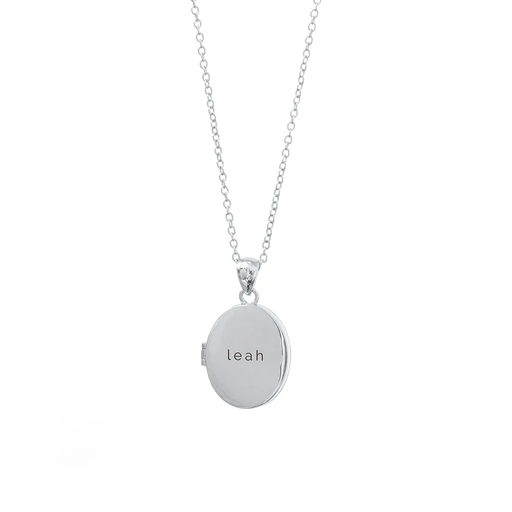 Engraved Oval Photo Locket