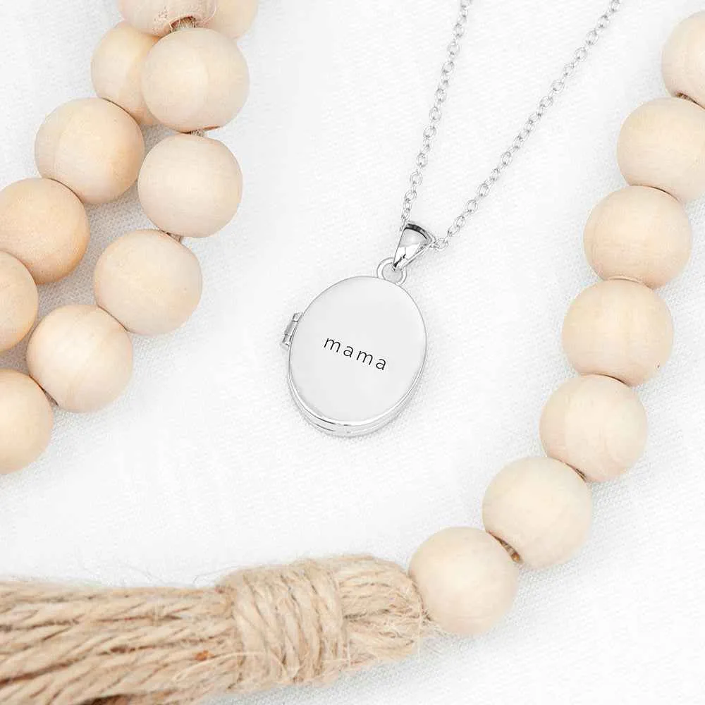 Engraved Oval Photo Locket