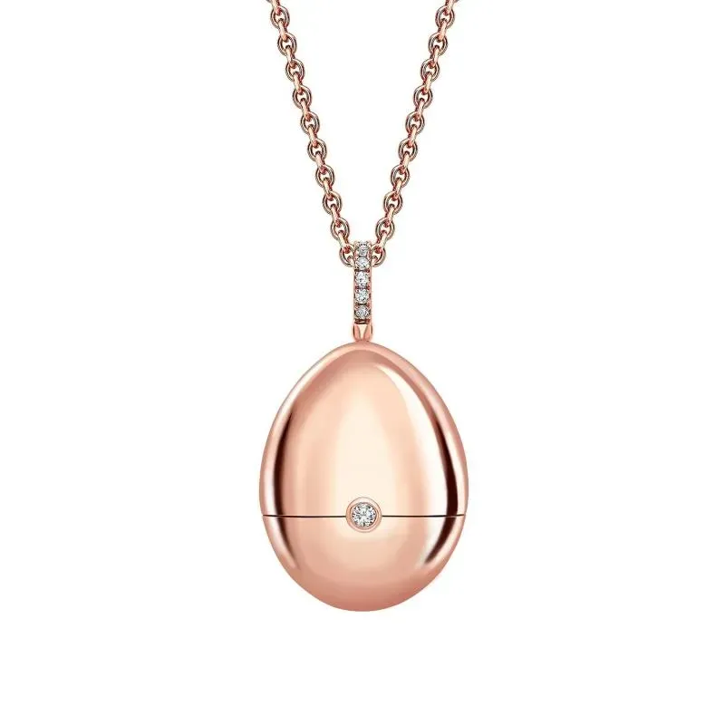 F18ct Rose Gold Diamond Ruby Heart Surprise Locket