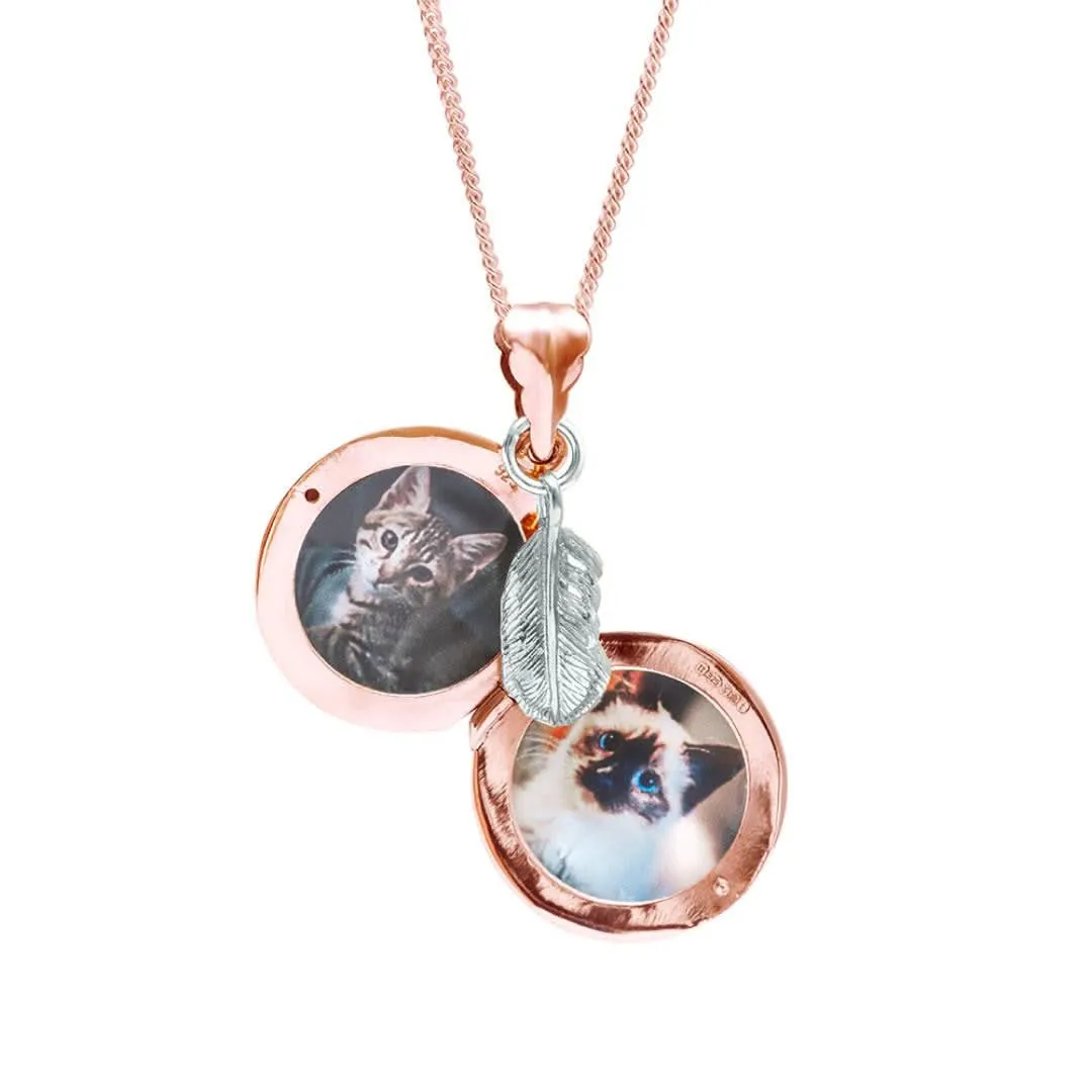Feather Locket | Rose Gold