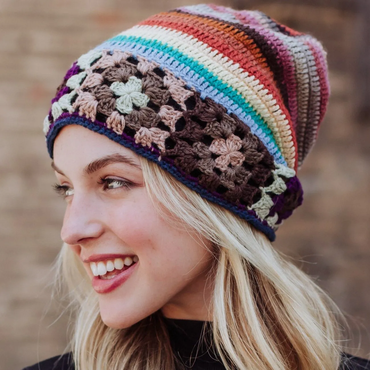 Flower Child Crochet Beanie