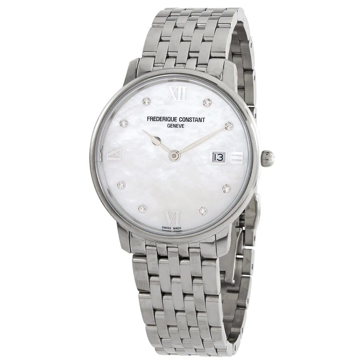 Frederique Constant Classics Slimline Quartz Diamond Ladies Watch FC-220MPWD3S6B