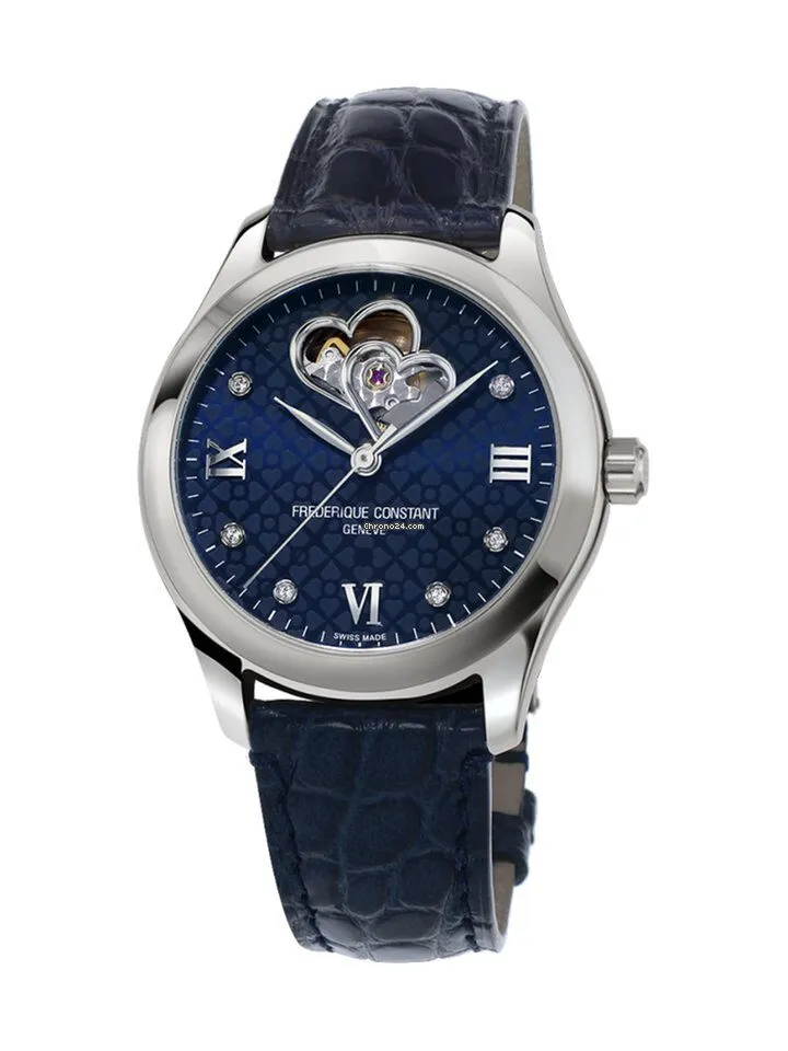 Frederique Constant Double Heart Beat Automatic Diamond Blue Dial Ladies Watch FC-310NDHB3B6