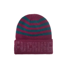 FUCKING AWESOME FA WORLD STRIPED CUFF BEANIE MAROON / GREEN