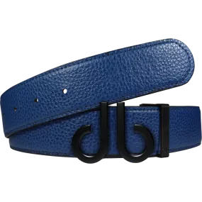 Full Grain Leather Belt in Blue with Matte black ‘db’ Icon Buckle