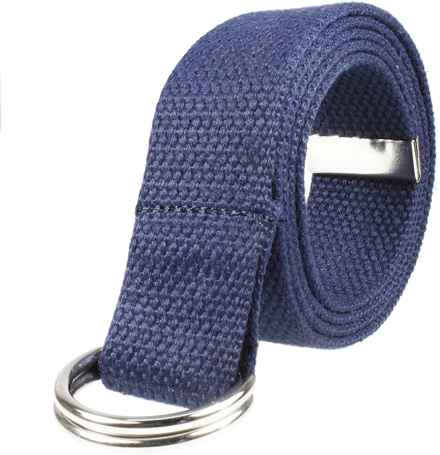 Gelante Canvas Web D Ring Belt Silver Buckle Military Style for men & women 1 or 3 pcs