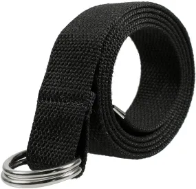 Gelante Canvas Web D Ring Belt Silver Buckle Military Style for men & women 1 or 3 pcs