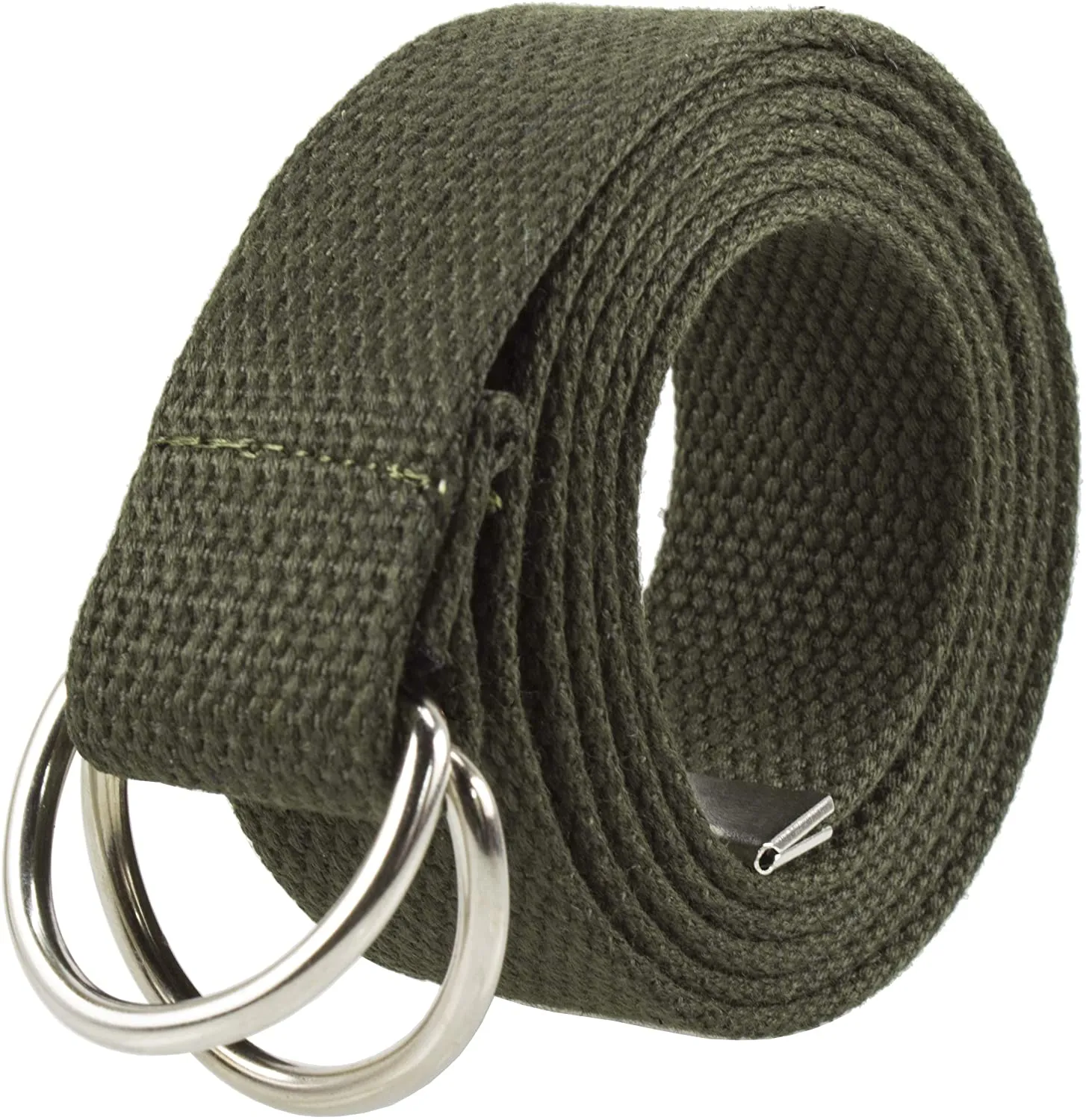 Gelante Canvas Web D Ring Belt Silver Buckle Military Style for men & women 1 or 3 pcs