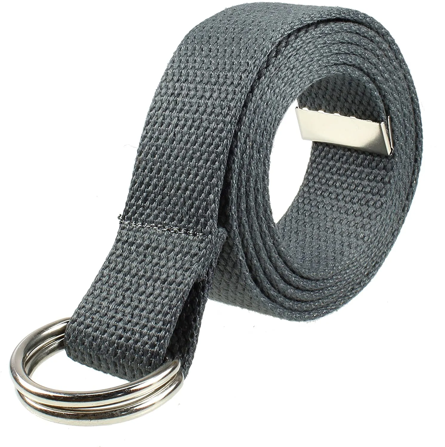 Gelante Canvas Web D Ring Belt Silver Buckle Military Style for men & women 1 or 3 pcs