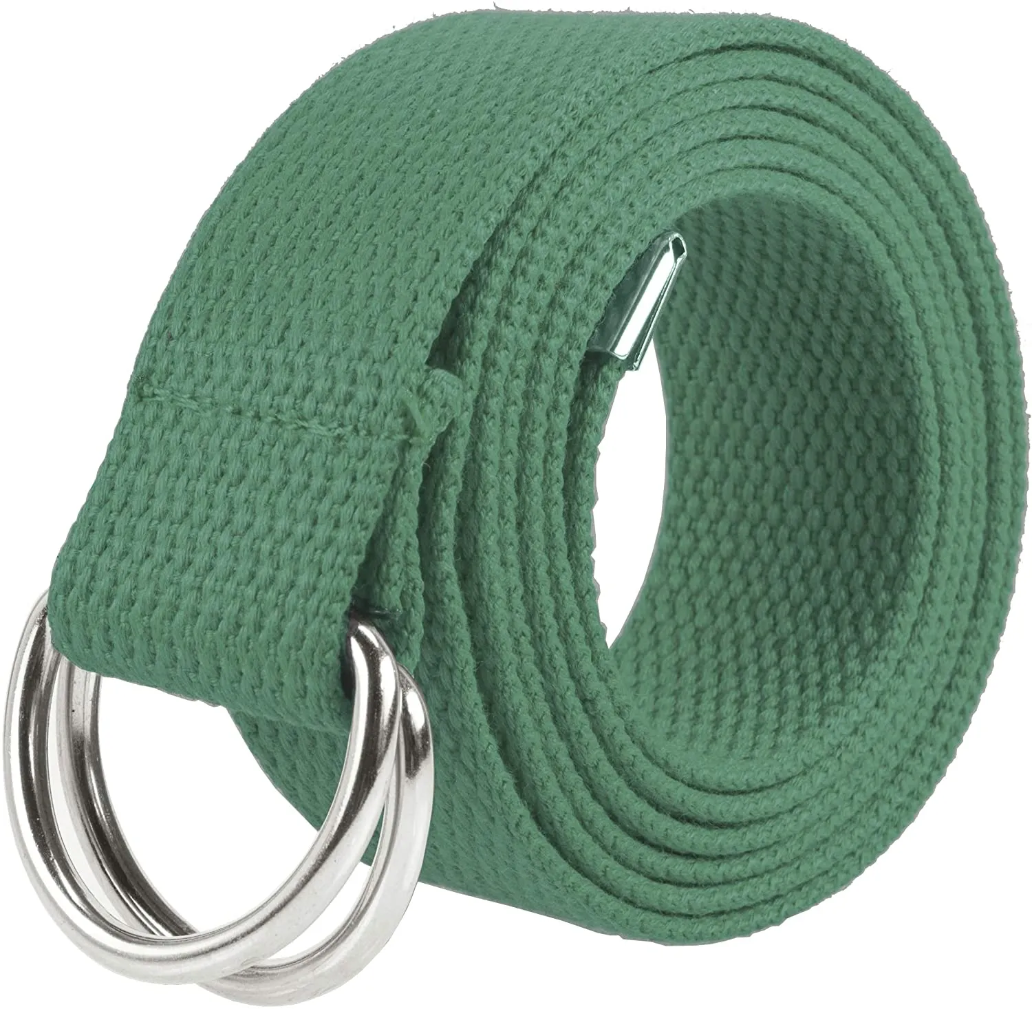Gelante Canvas Web D Ring Belt Silver Buckle Military Style for men & women 1 or 3 pcs