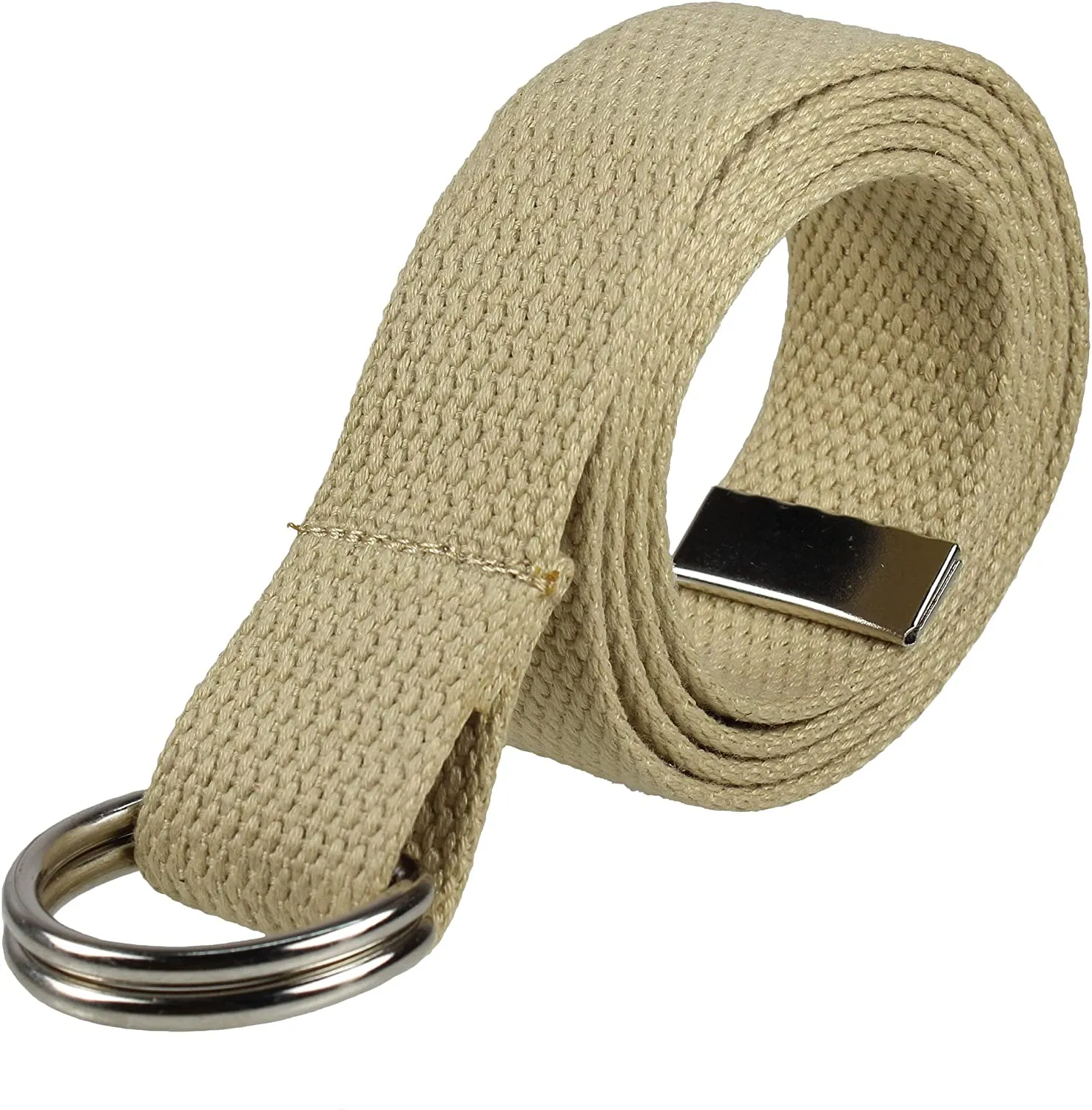 Gelante Canvas Web D Ring Belt Silver Buckle Military Style for men & women 1 or 3 pcs