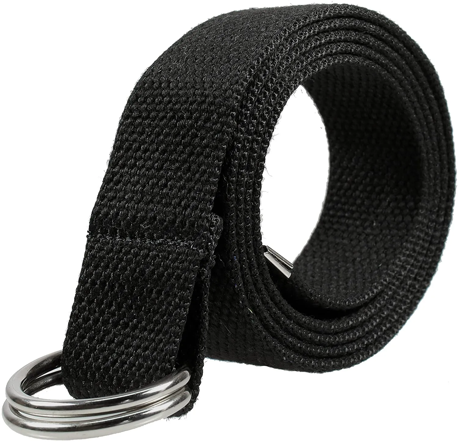 Gelante Canvas Web D Ring Belt Silver Buckle Military Style for men & women 1 or 3 pcs