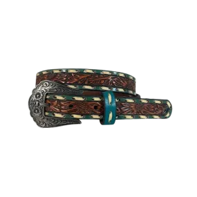 Gem Dandy Women's Sunflower tooled Turquoise Belt