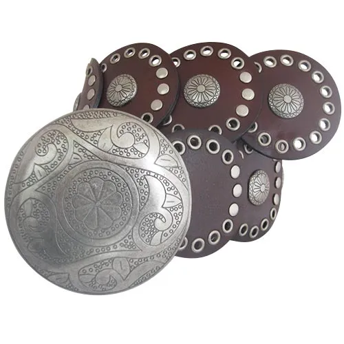 Genuine leather chocolate brown belt with beautifully engraved buckle