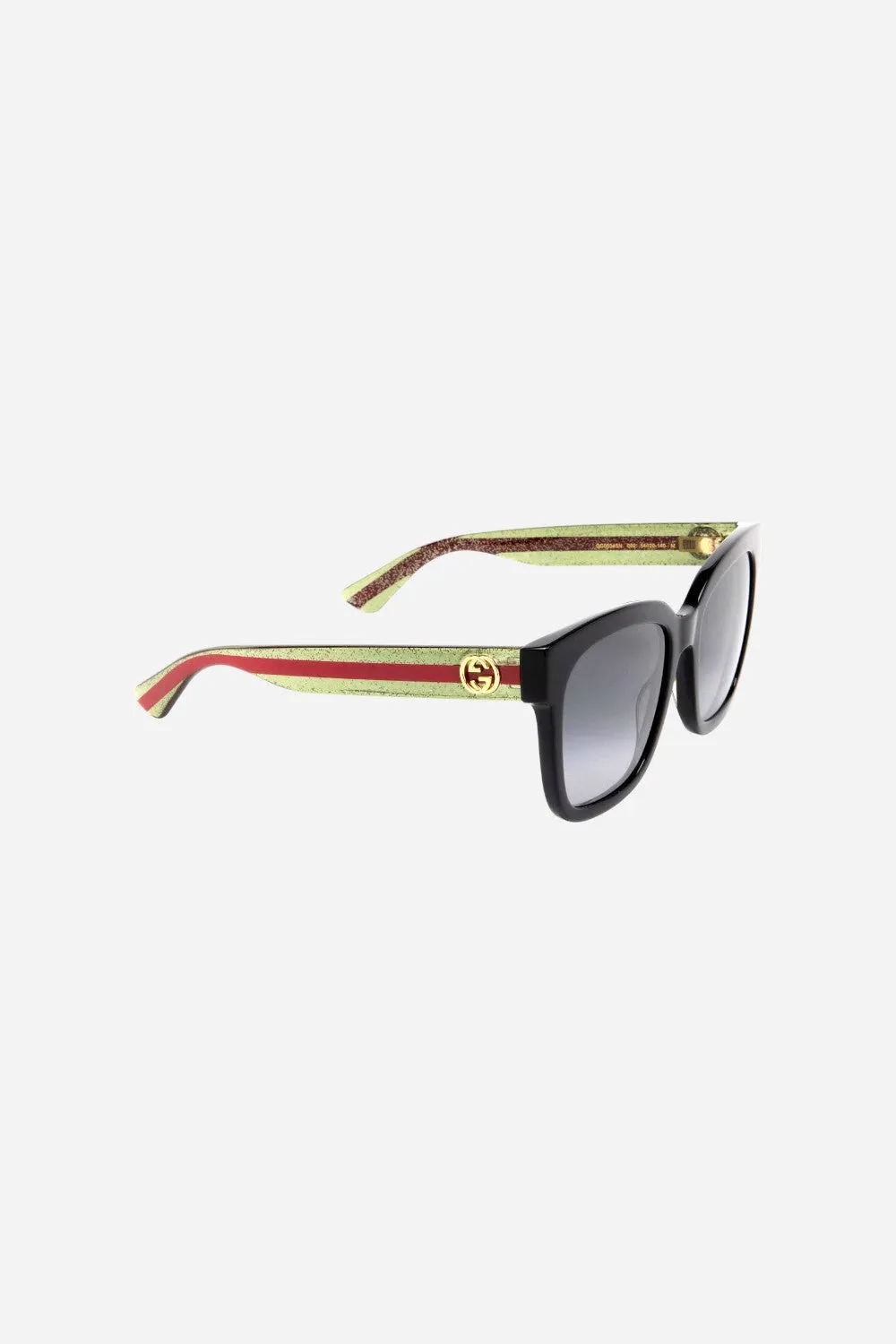Gucci Black/Green Square Sunglasses - Gg0034sn-002 54