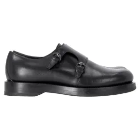Gucci Double Monk Oxford Shoes in Black Leather