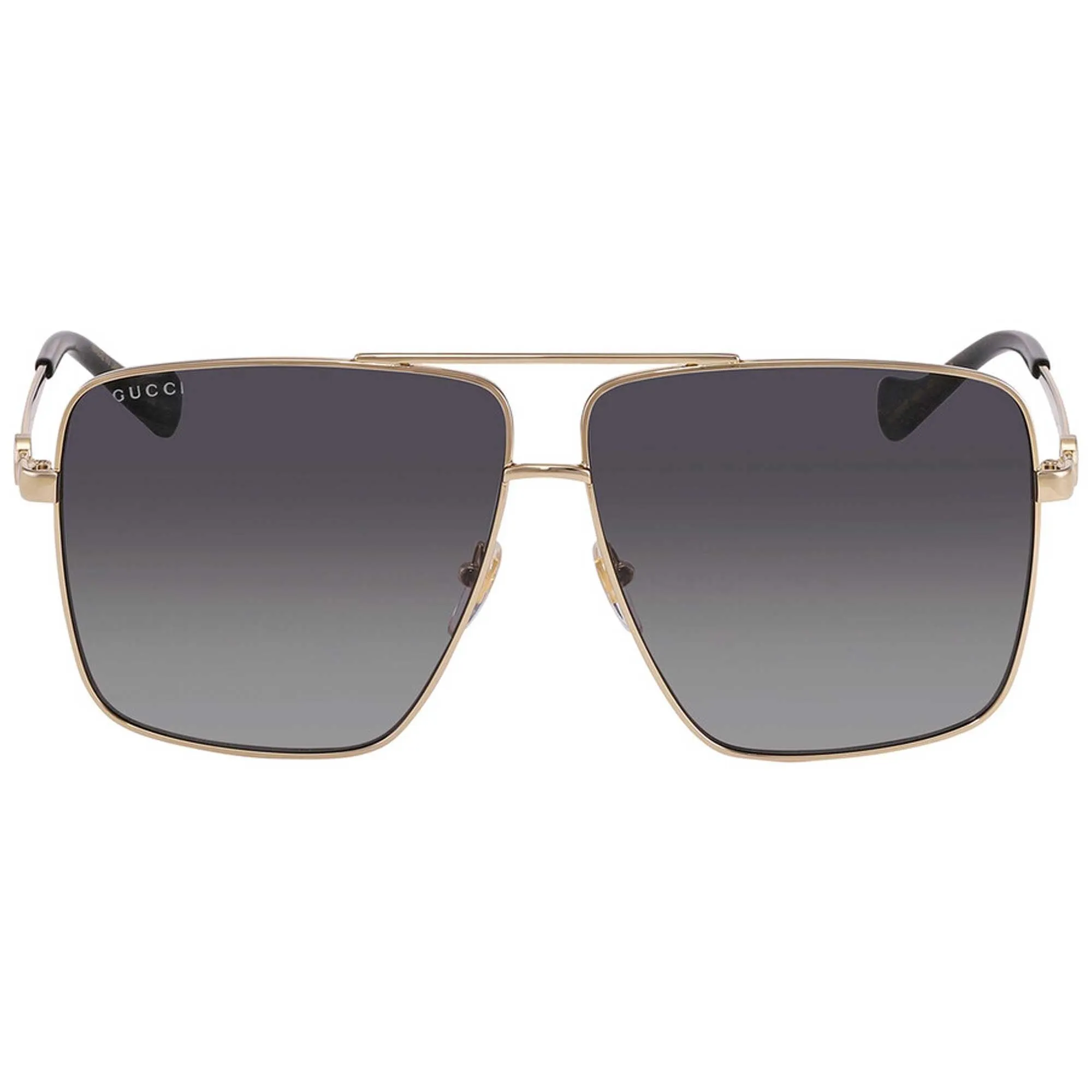 Gucci Women's Sunglasses - Gradient Lens Gold/Black Pilot Metal Frame | GG1087S 001