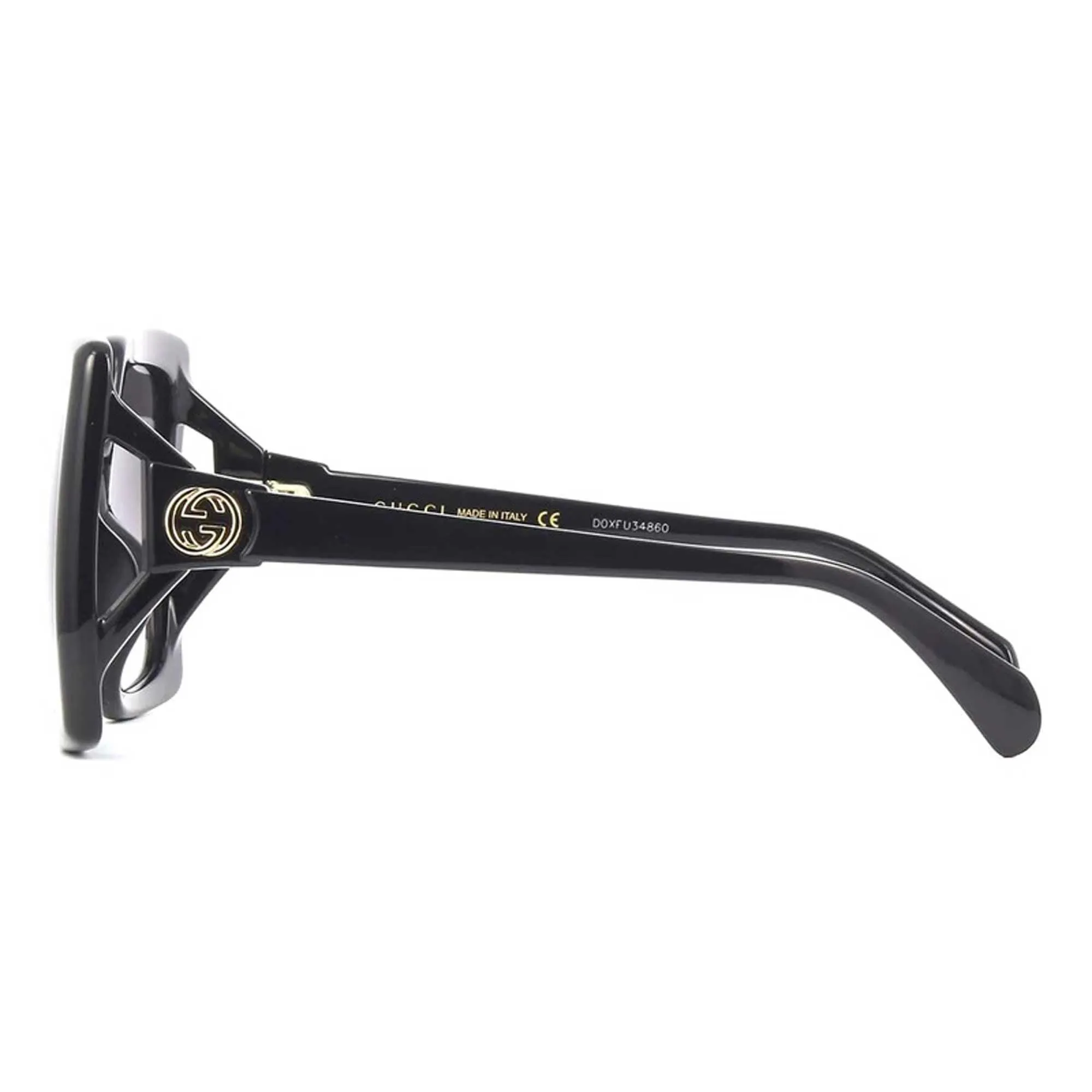 Gucci Women's Sunglasses - Gradient Lens Shiny Black Square Shape Frame | GG0876SA 001
