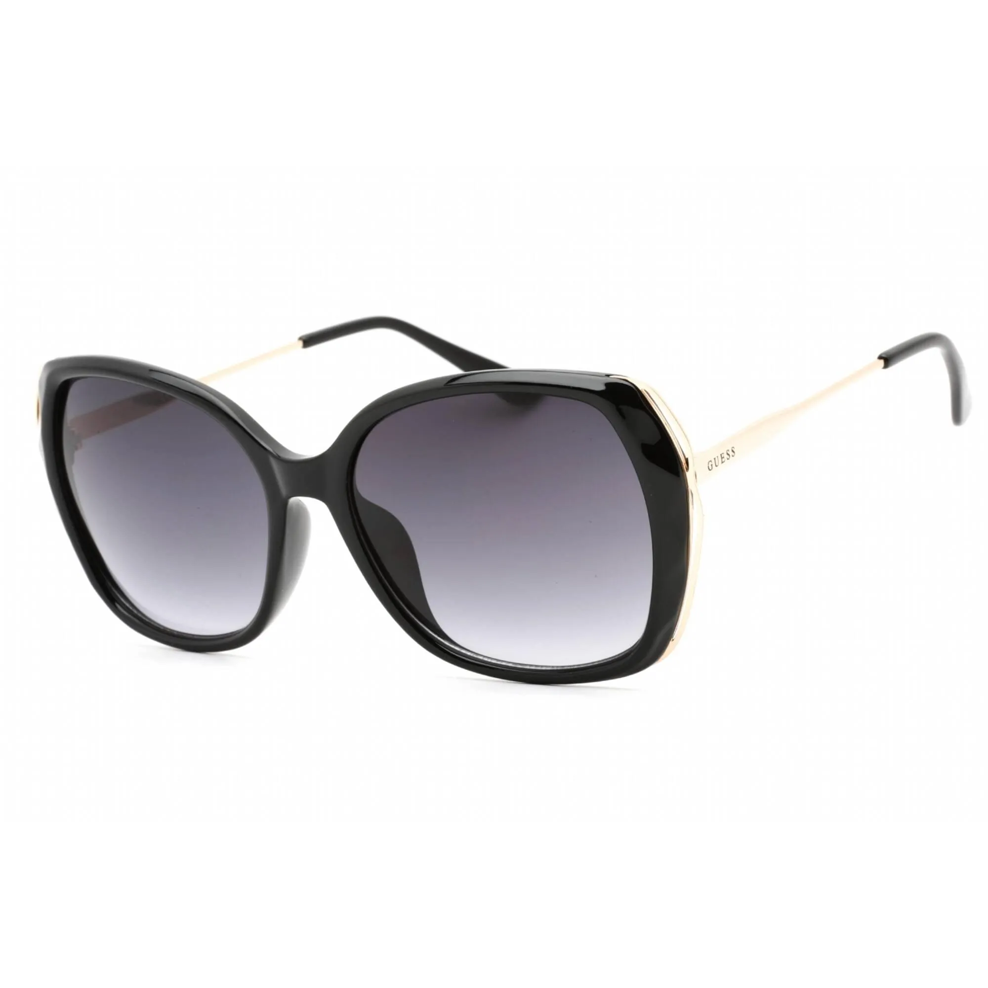 Guess Factory Women's Sunglasses - Shiny Black Frame Gradient Smoke Lens | GF0396 01B