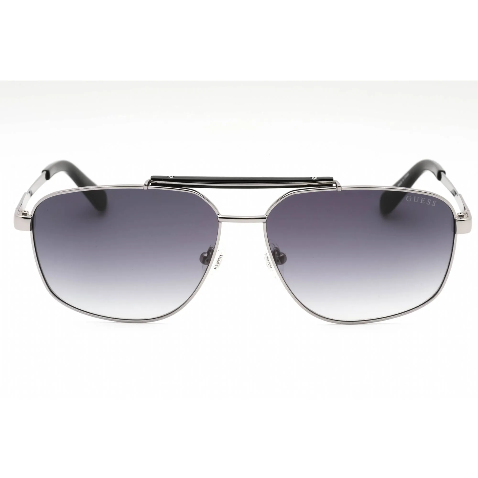 Guess Men's Sunglasses - Shiny Dark Nickeltin Aviator Full Rim Frame | GU00054 06B