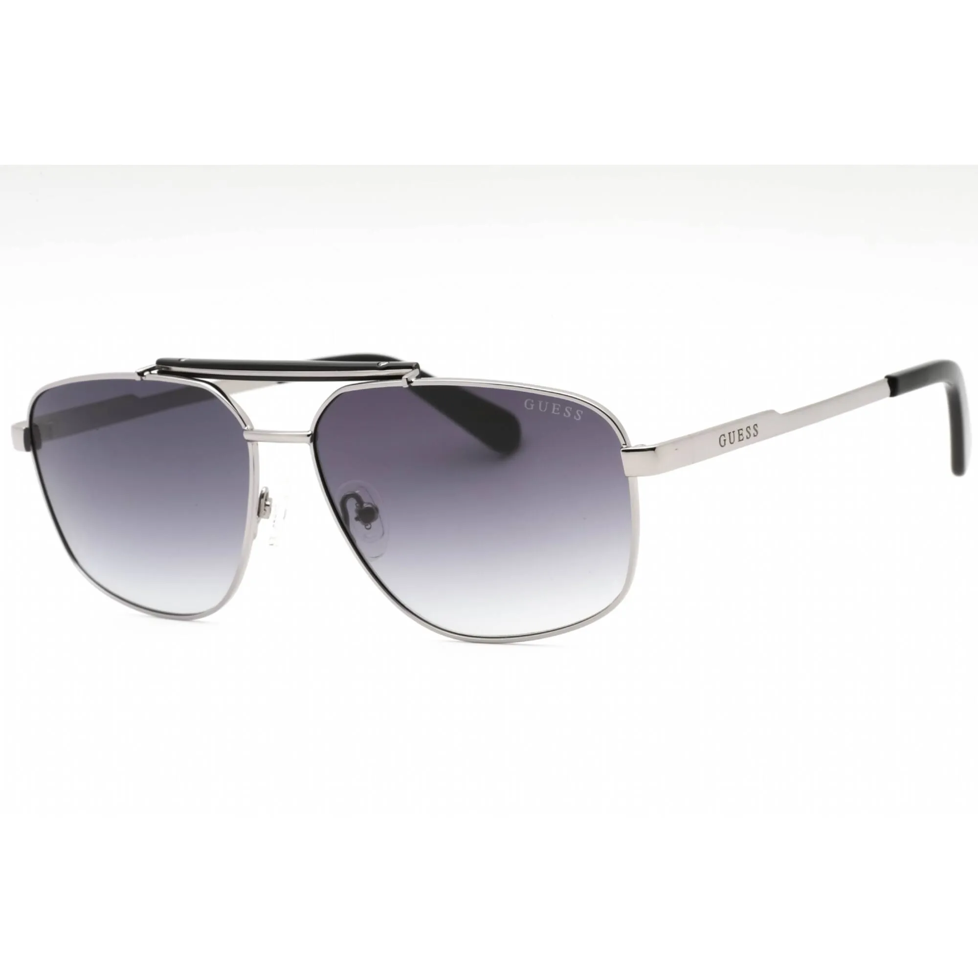 Guess Men's Sunglasses - Shiny Dark Nickeltin Aviator Full Rim Frame | GU00054 06B