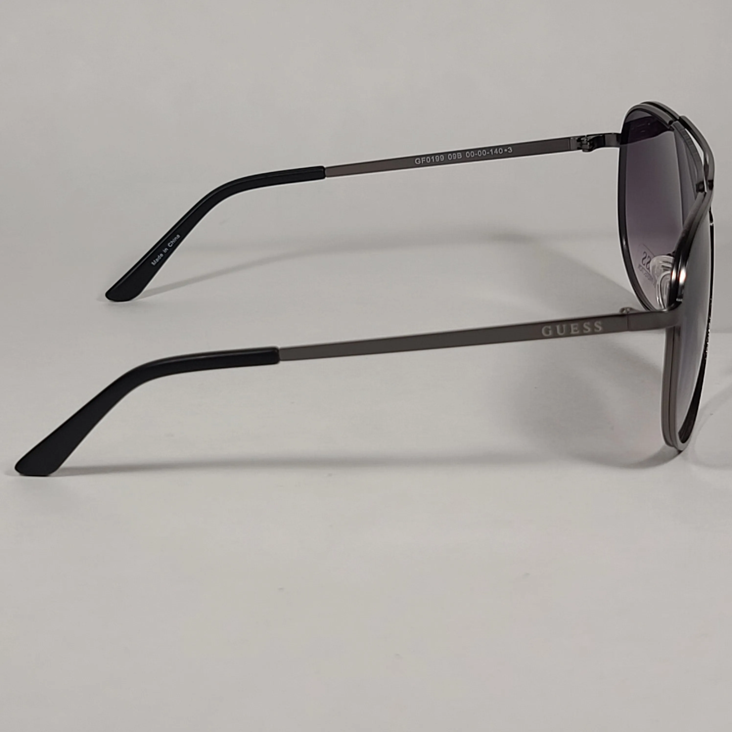 Guess Shield Aviator Sunglasses Gunmetal Frame Gray Gradient Lens GF0199 09B