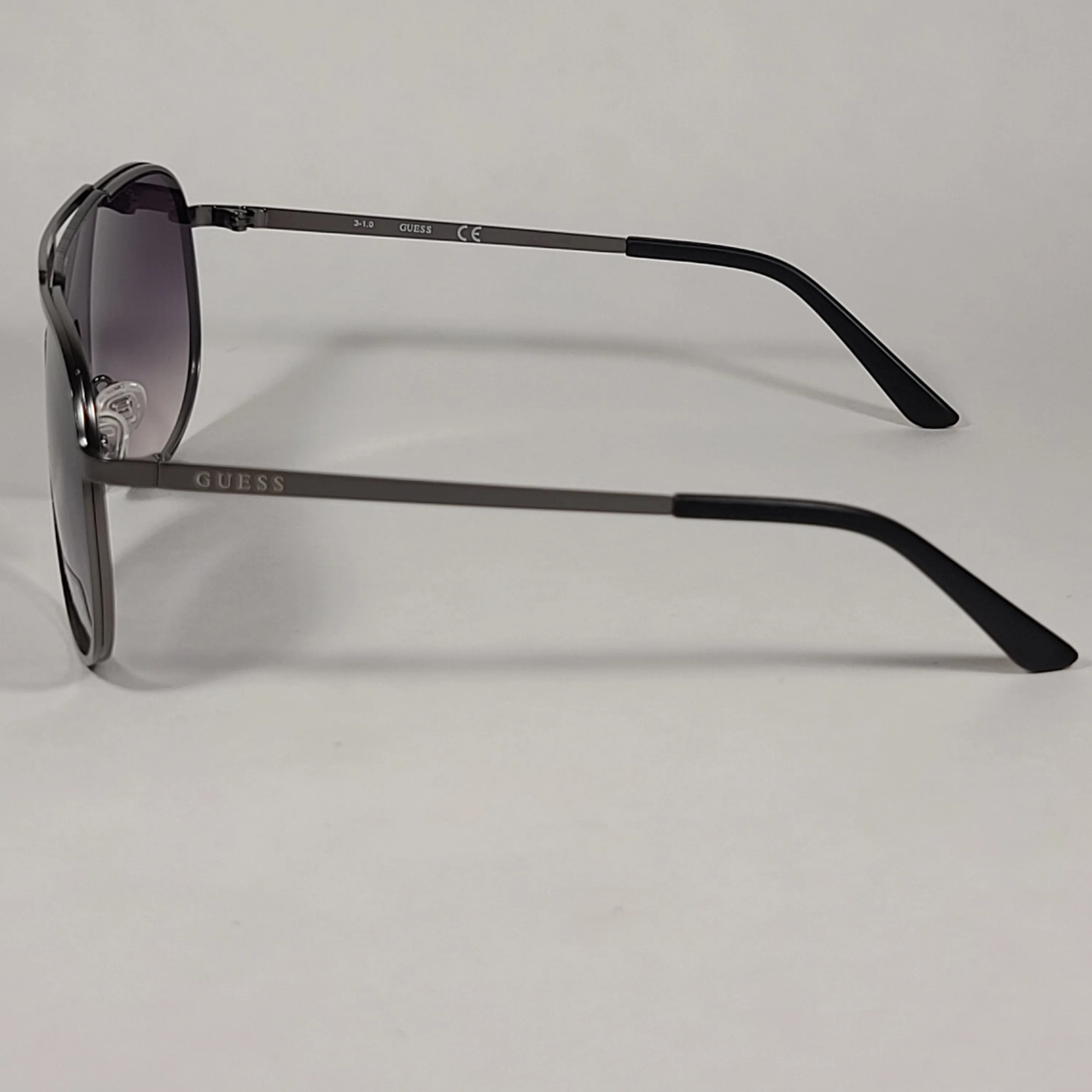 Guess Shield Aviator Sunglasses Gunmetal Frame Gray Gradient Lens GF0199 09B