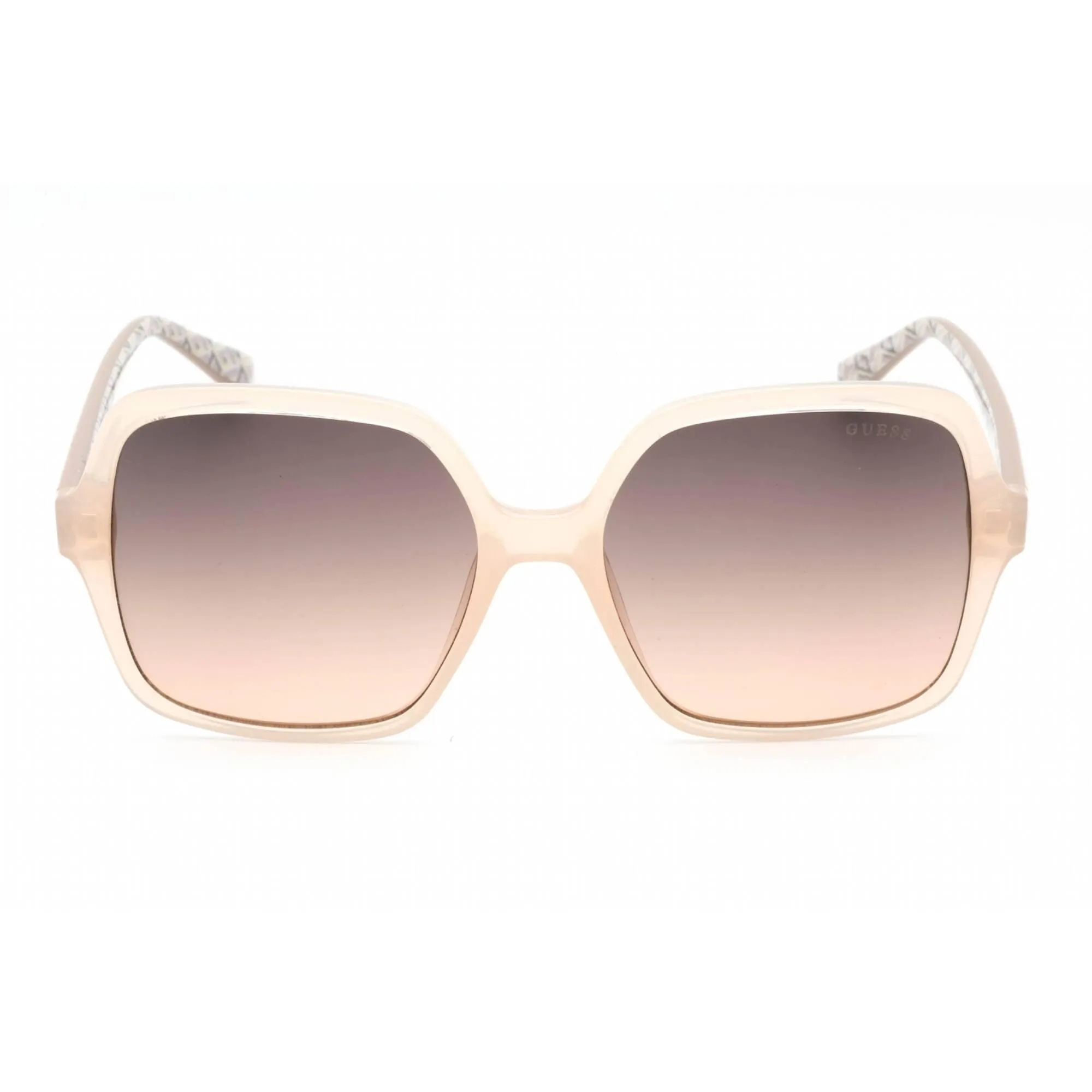 Guess Women's Sunglasses - Full Rim Shiny Beige Plastic Rectangular | GU7921-H 57F