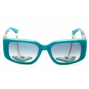 Guess Women's Sunglasses - Full Rim Shiny Turquoise Rectangular Frame | GU7891 87W