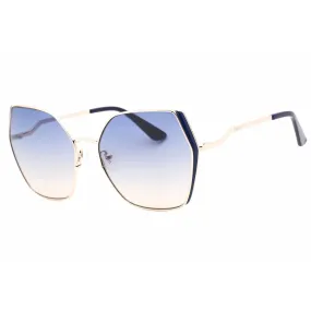 Guess Women's Sunglasses - Gold Metal Full Rim Frame Gradient Blue Lens | GU7843 32W
