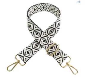 Guitar Bag Strap in Black and White Diamond