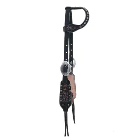 H1259- Black Vintage Single Ear Headstall