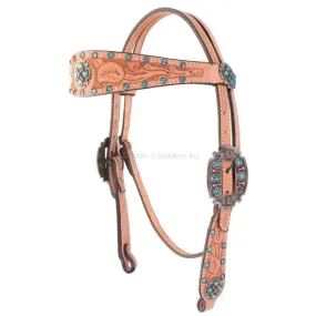 H773 - Natural Tooled Tooled Headstall