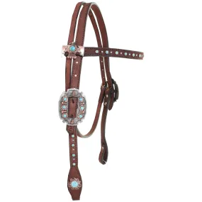 H867 - Brown Vintage Studded Headstall