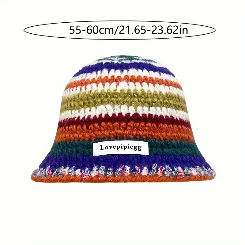 Handmade Crochet Yarn Colored Large Head Circumference Hat