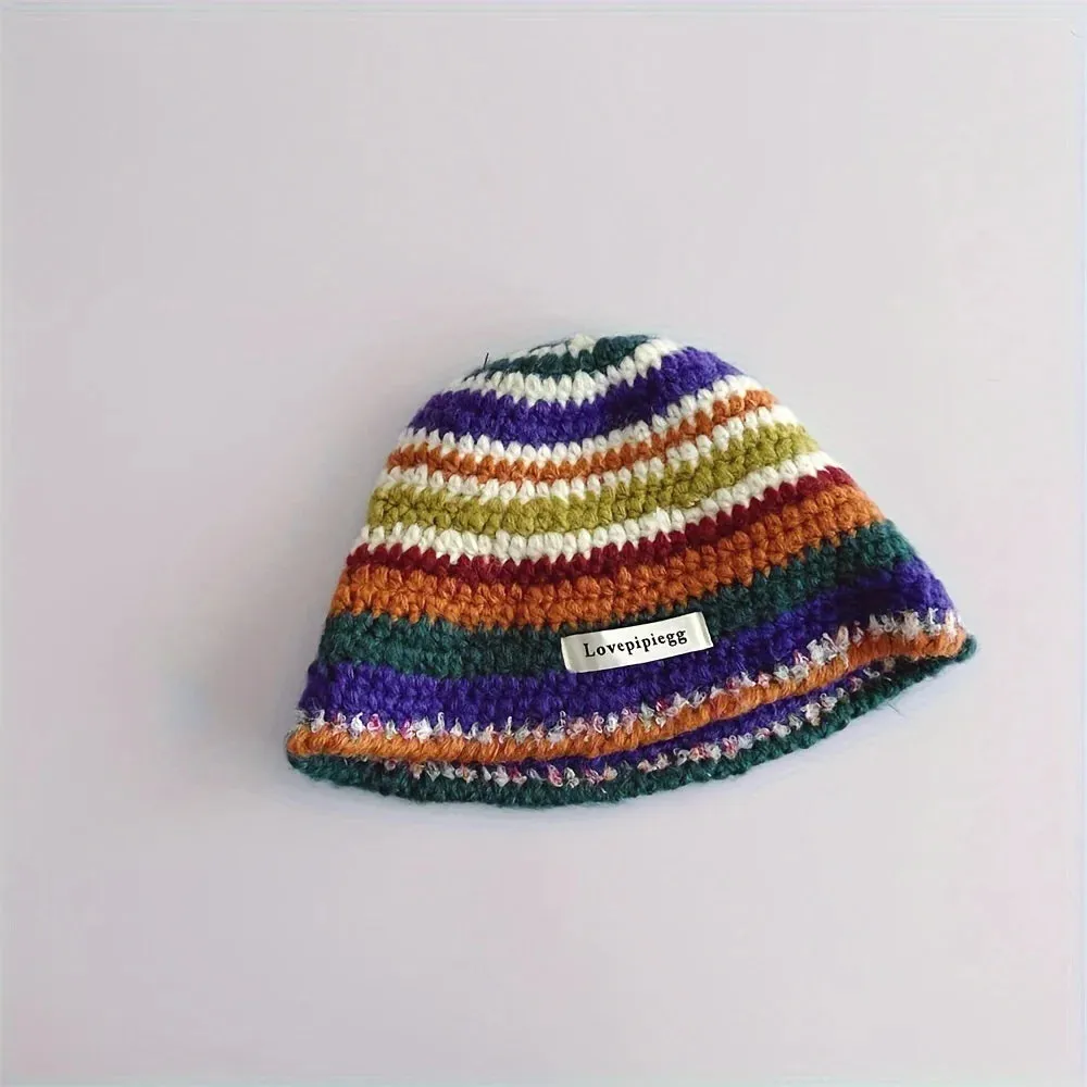 Handmade Crochet Yarn Colored Large Head Circumference Hat