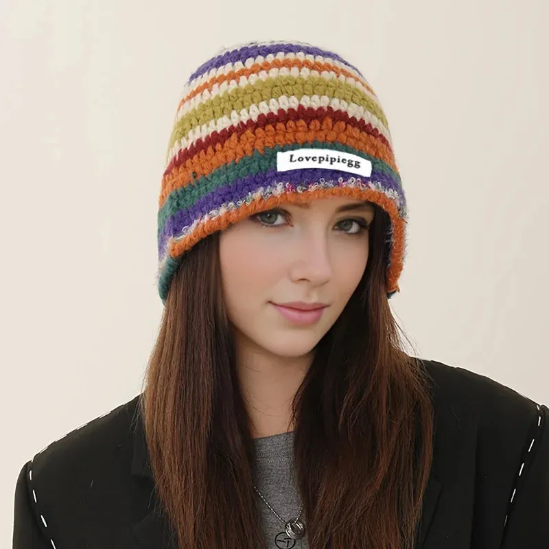 Handmade Crochet Yarn Colored Large Head Circumference Hat